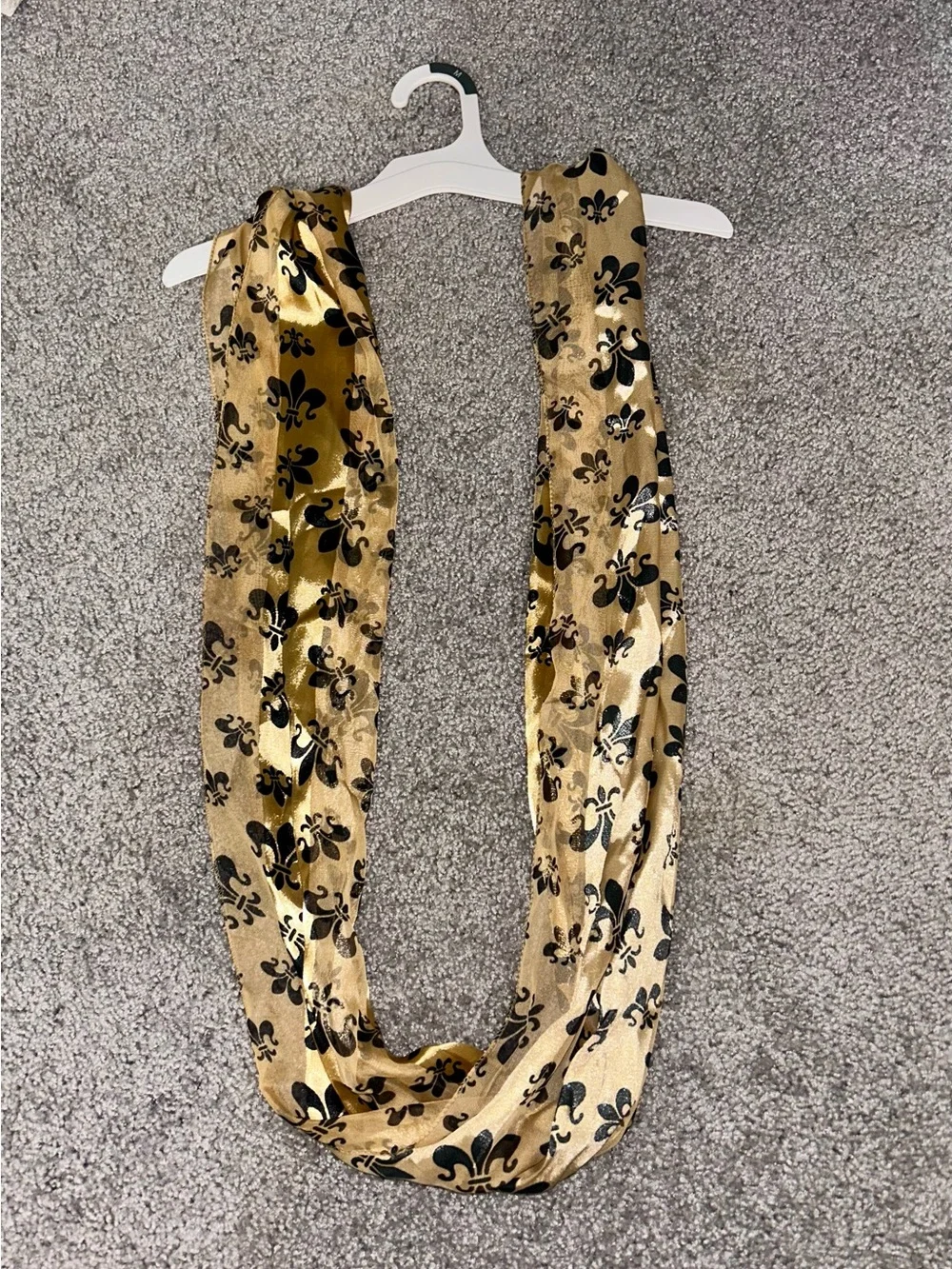 Gold and Black Fleur-de-Lis Scarf
